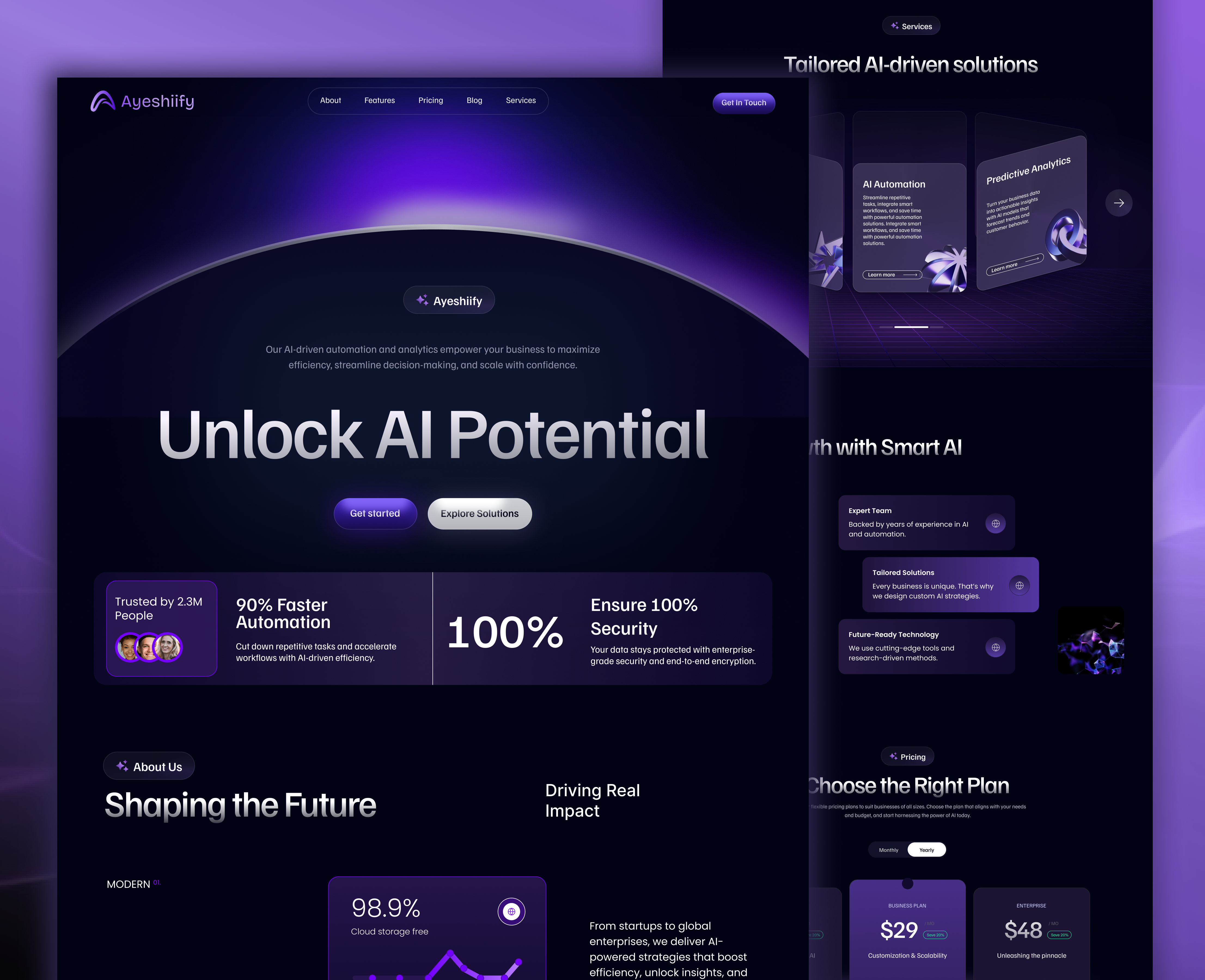 Unlocking the Future of AI 🚀✨ ai figma modern saas trendy trendy design ui ux uxui wordpress