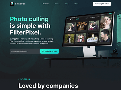 Photo touching software website design beautiful landing pages best landing pages filter pixel filter pixel designed by illuminz landing page website designs