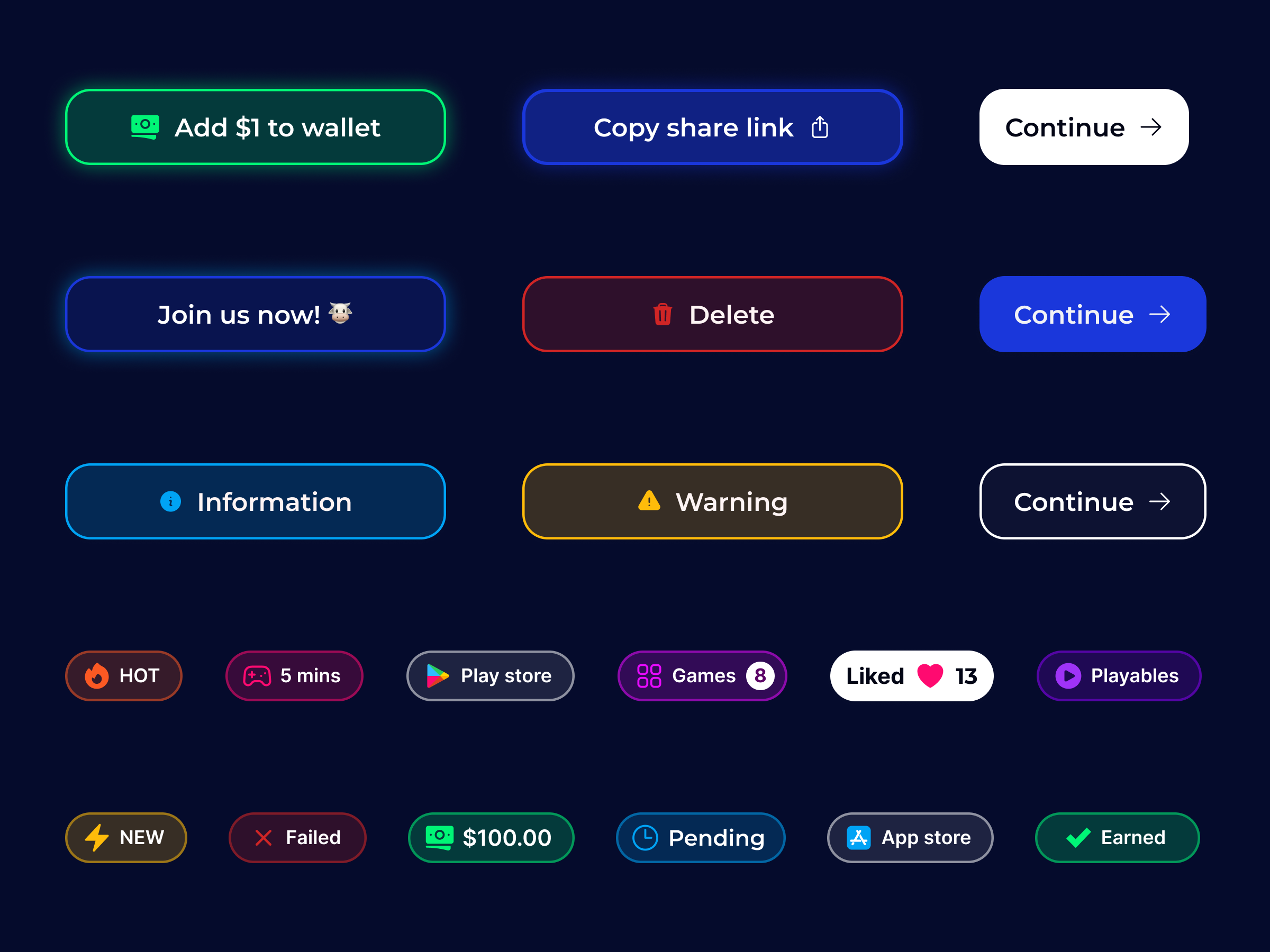 Cashcow: Buttons & Badges badges buttons chips design system product design tags ui ui design ui kit
