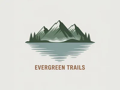 Nature Logo | Mountain & Lake Branding for Evergreen Trail eco tourism identity hiking logo mountain logo design outdoor branding