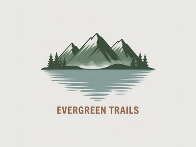 Nature Logo | Mountain & Lake Branding for Evergreen Trail eco tourism identity hiking logo mountain logo design outdoor branding