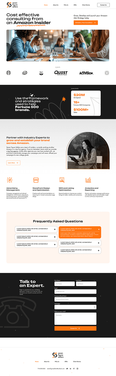 Amazon Consultant Website consultant consultant website hero section landing page ui uiux user experience user interface website