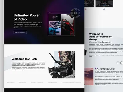 Video Production Company Website graphic design hero section landing page ui uiux user experience user interface video production website website