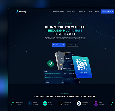 Crypto Vault Website crypto hero sectio landing page ui uiux user experience user interface web3 website