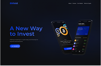 design concept: crypto trading app landing page app crypto dark theme landing page trading ui visual design web design web site