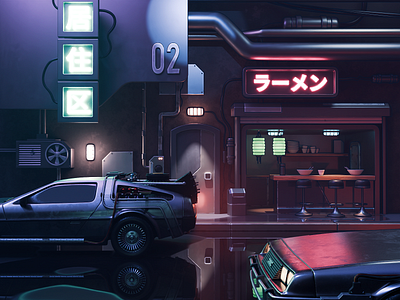 Cyberpunk Alley 3d alley blender cyberpunk diorama environment illustration render stylized