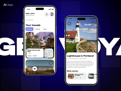 AI App Design | Travel App | Traveling | Vacation App | App UI ai app design ai mobile app animation app interface mobile mobile design mobile interface product design travel app travel app design travel booking travel mobile app travel mobile app design travel planner travel planner app traveling ui ux vacation app vacation app design vacation mobile app
