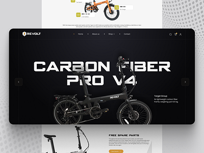 Revolt – E‑Bike Ecommerce Website Design cycle ecommerce shopify ui ux uxui web design website wordpress