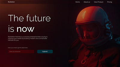 Rocketeer Helmets - New Tech Landing Page graphic design
