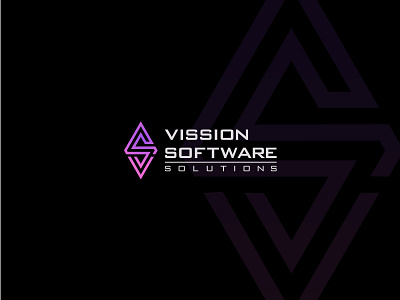 Vission Software Solutions – Futuristic Tech Logo branding design futuristic gradient graphic design illustration logo logodesign minimal modernlogo software technology typography ui ux vector
