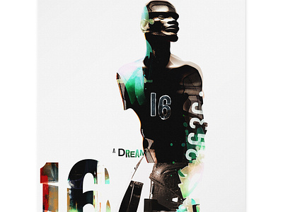 Dreamer advertising artwork basketball player collage digital illustration graphic design illustration ilusta mixed media poster