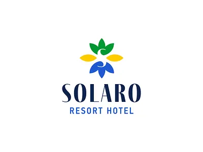 Solaro brand branding design graphic design hotel leaves logo resort sand sea vector