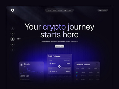 Vaultix – Crypto Exchange Landing Page blockchain crypto cryptocurrency exchange figma fintech landing trading ui ux web3