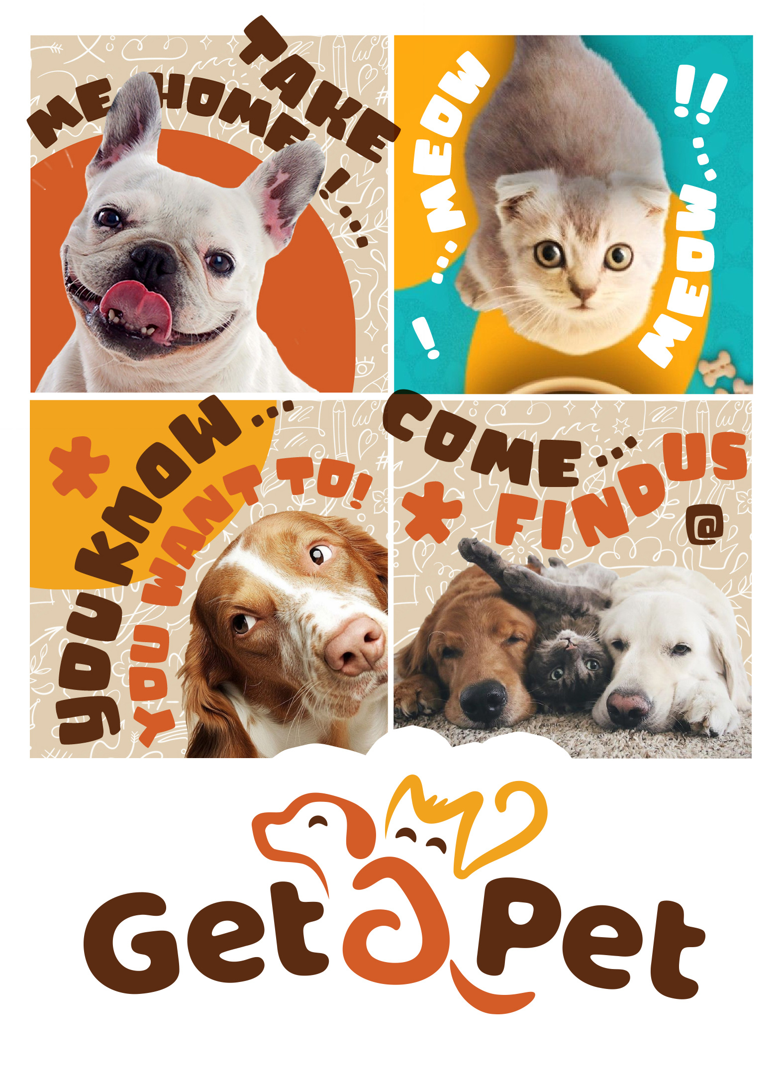 Get A Pet animal logo animation brand identity branding cat logo dog logo graphic design illustration logo logo animation logo design logomark modern logo motion graphics pet logo playful logo vet logo