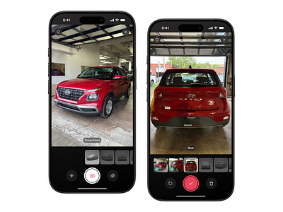 Taking photos of vehicle exterior buttons clean design gallery interaction ios mobile app photo product design ui ux
