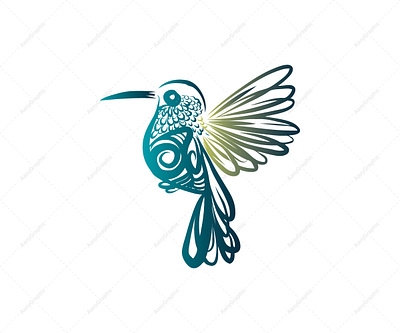 Humming Flying Bird Logo beauty bird brand branding brandlogo cosmetics design graphic design hand drawn humming humming bird logo logodesign logoforsale pet spa spalogo wildanimal