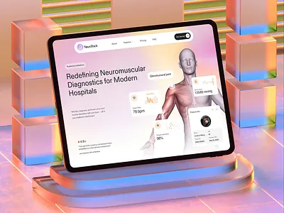 Health - Landing Page - AI Neuromuscular ai animation artificial intelligence clean design digital health health landing page medical minimal modern muscular neuro neuromuscular saas landing page ui ux web design webflow website