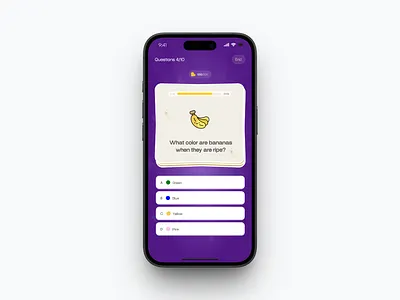 Trivia App Design for kids animation kids mobile app trivia app ui ui design