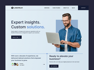Expert Insights. Custom Solutions. clean design creativedesign figmadesign interfacedesign landingpage minimal design productdesign uidesign webdesign