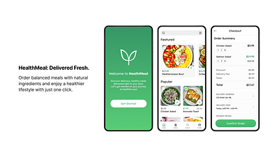 Mobile App Design – HealthMeal Delivery app app design figma ux web design