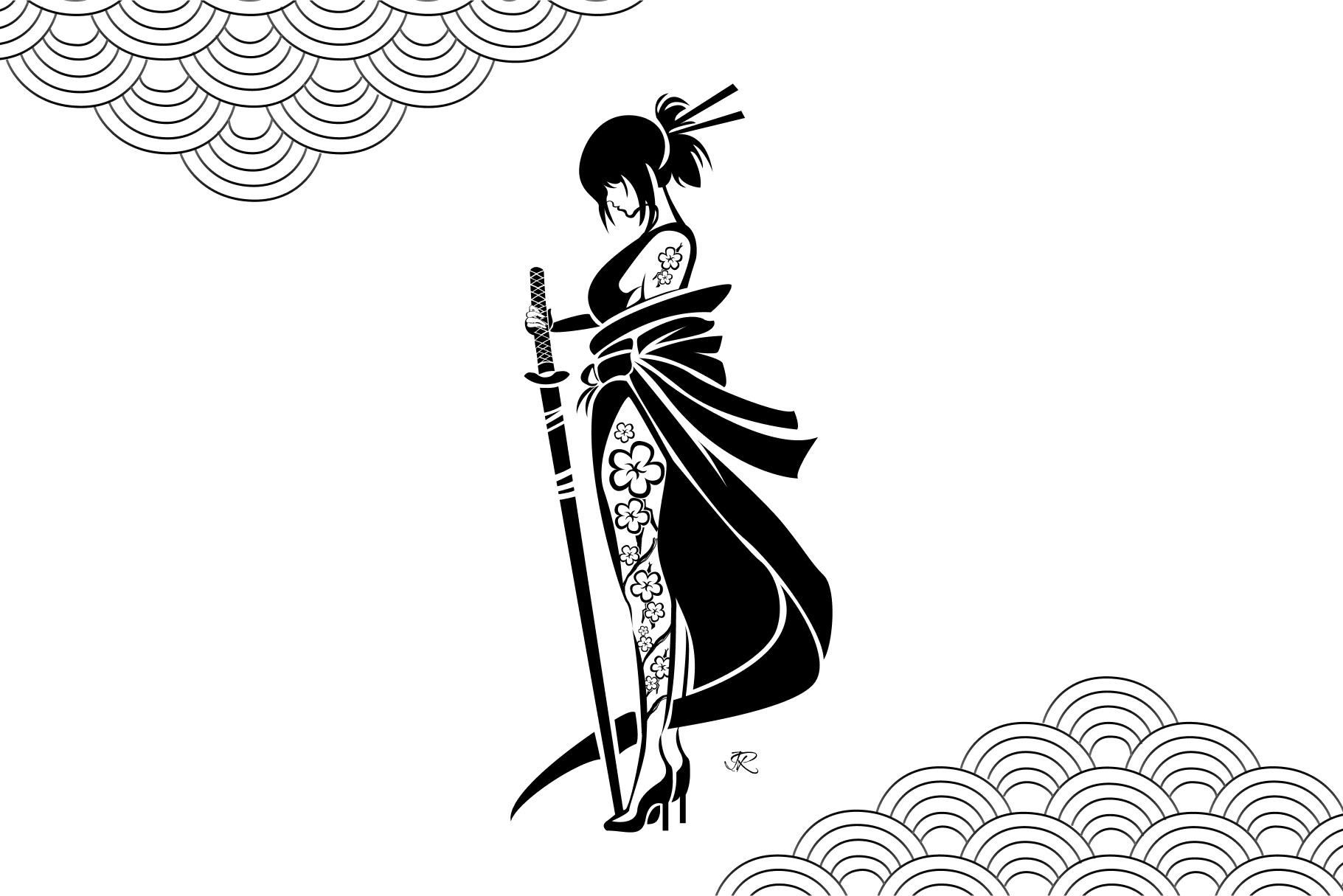 Geisha geisha illustration japan japanese drawing vector