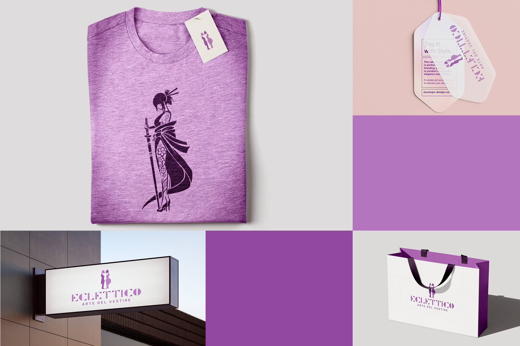 Eclettico - Fashion Boutique branding fabric fashion label logo logo design