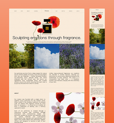 Étheris - Perfume Website Concept design figma landing page web design