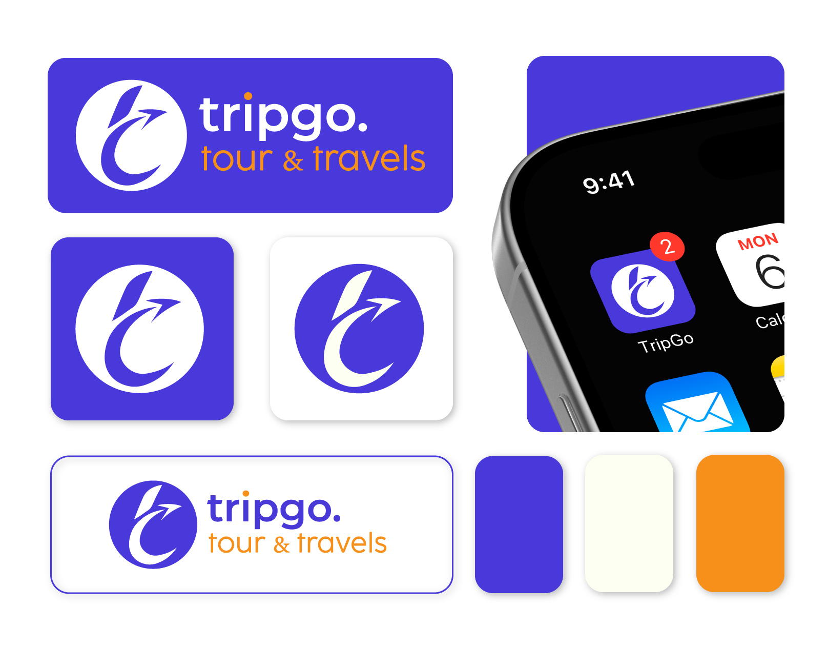 Logo for travel agency TripGo branding graphic design logo travel agency travel logo