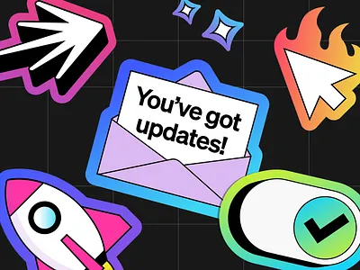 Product Updates Newsletter design email illustration launchdarkly mouse newsletter rocket sticker toggle