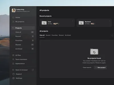 No projects found — Untitled UI empty state product design settings side nav sidebar ui design user interface
