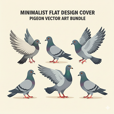 Urban Elegance: Pigeon Illustration Series digital illustration