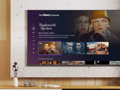 The Roku Channel - Visual Refresh 10ft art direction branding design language identity interface design living room product design strategy streaming app tv visual design