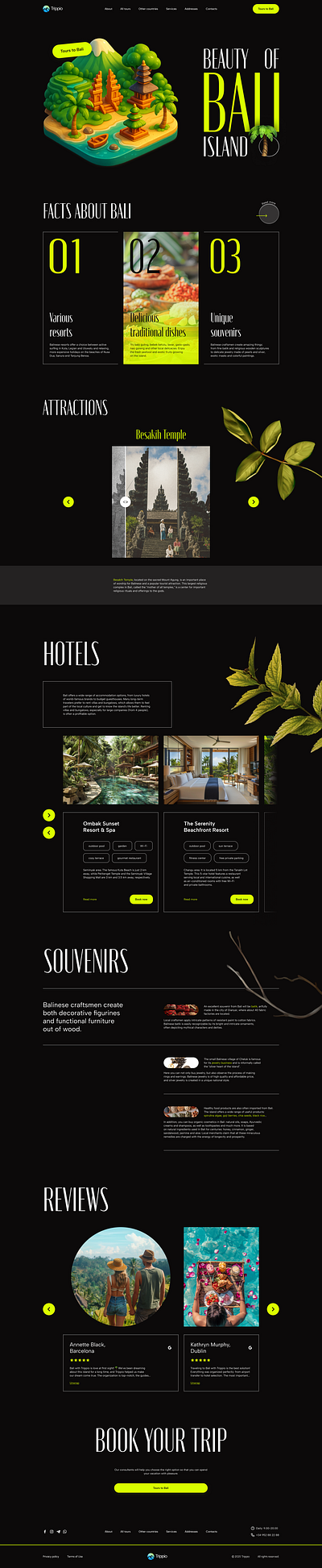 Trippio — Travel agency Website animation bali bali island travel travel agency ui ux uxui villa web design website