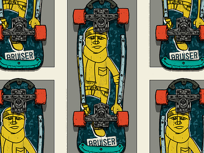 Bruiser Skateboard Graphic design illustration skateboard skateboarding ve vector