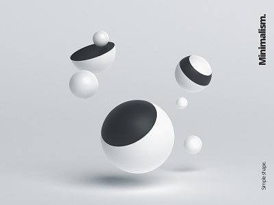 Spheres 3d abstract art black blender clean design geometric illustration minimalist orb render shape simple sphere visual white
