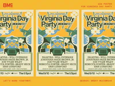 Virginia Day Party Concert Poster admat admat design band admat band design band flyer band graphic band logo band merch band poster concert poster gig flier gig poster music branding music design music flier music graphic music poster music visuals show flyer show poster