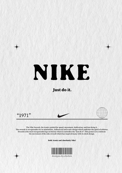 Nike Swoosh Poster Design branding graphic design photoshop poster typography
