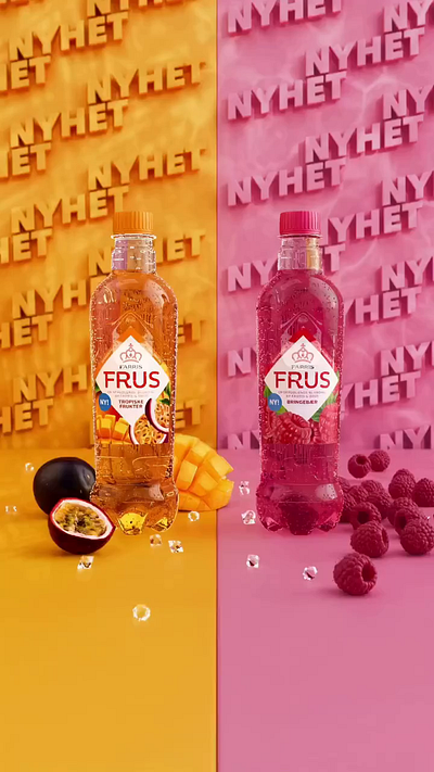Farris Frus soft drink. 3d animation design motion graphics