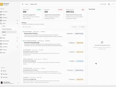 Note Module Redesign concept - Field Force Automation Dashboard figma product design ui design ux design visual design