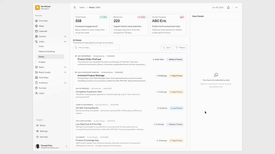 Note Module Redesign concept - Field Force Automation Dashboard figma product design ui design ux design visual design