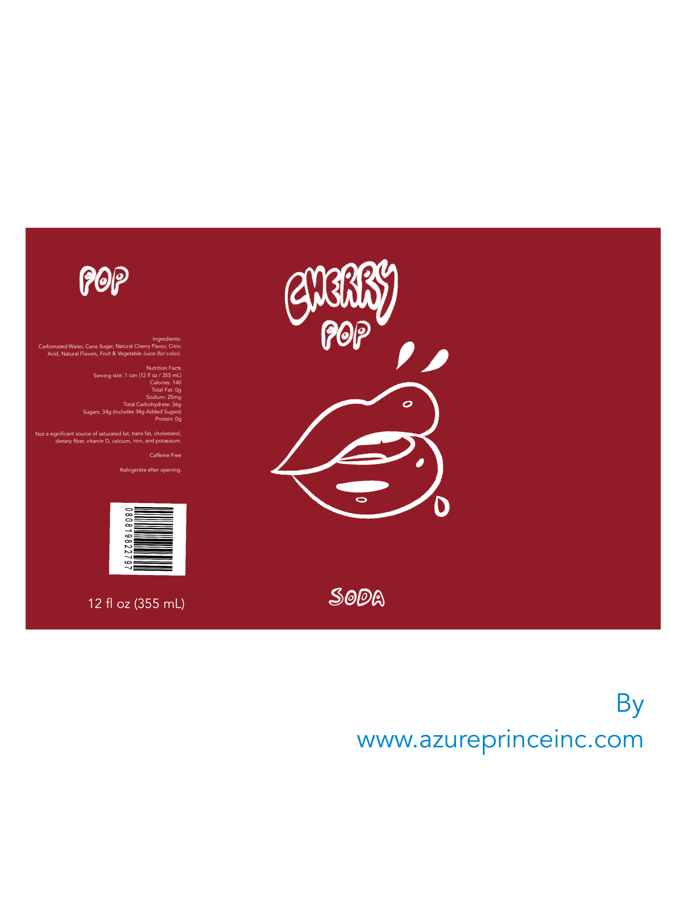 Cherry Pop Classic Soda branding classic drinks brand illustration mock product pop product design