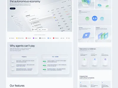 Minimal web3 AI landing page design 3d design figma glass illustrations landing page minimal ui web3 website