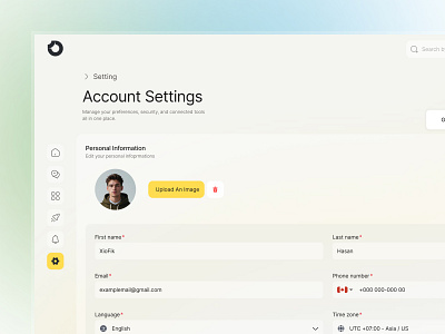 SaaS Dashboard UI – Account Settings Page account settings ui admin panel app settings b2b saas clean design dashboard ui figma design minimalist ui product design profile screen saas dashboard saas ui settings page ui ux design user experience user interface user profile ui ux design web app ui web design