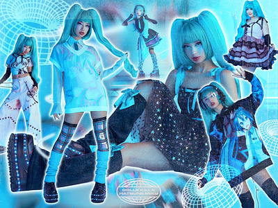 Dolls Kill x Hatsune Miku branding collage design digital art graphic design illustration photoshop