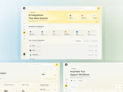 SaaS Integrations UI – AI & App Connections admin panel ai integrations api integration automation ui b2b saas clean design connected apps dashboard ui figma design integrations page product design saas platform saas ui ui ux design user experience user interface ux design web app design web design workflow automation