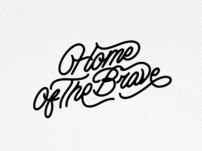 Atlanta Home Of The Brave Monoline atlanta branding graphic design handdrawn handlettering homeofthebrave letter lettering logo logotype monoline tees tshirtdesign typedesign typography vintage design