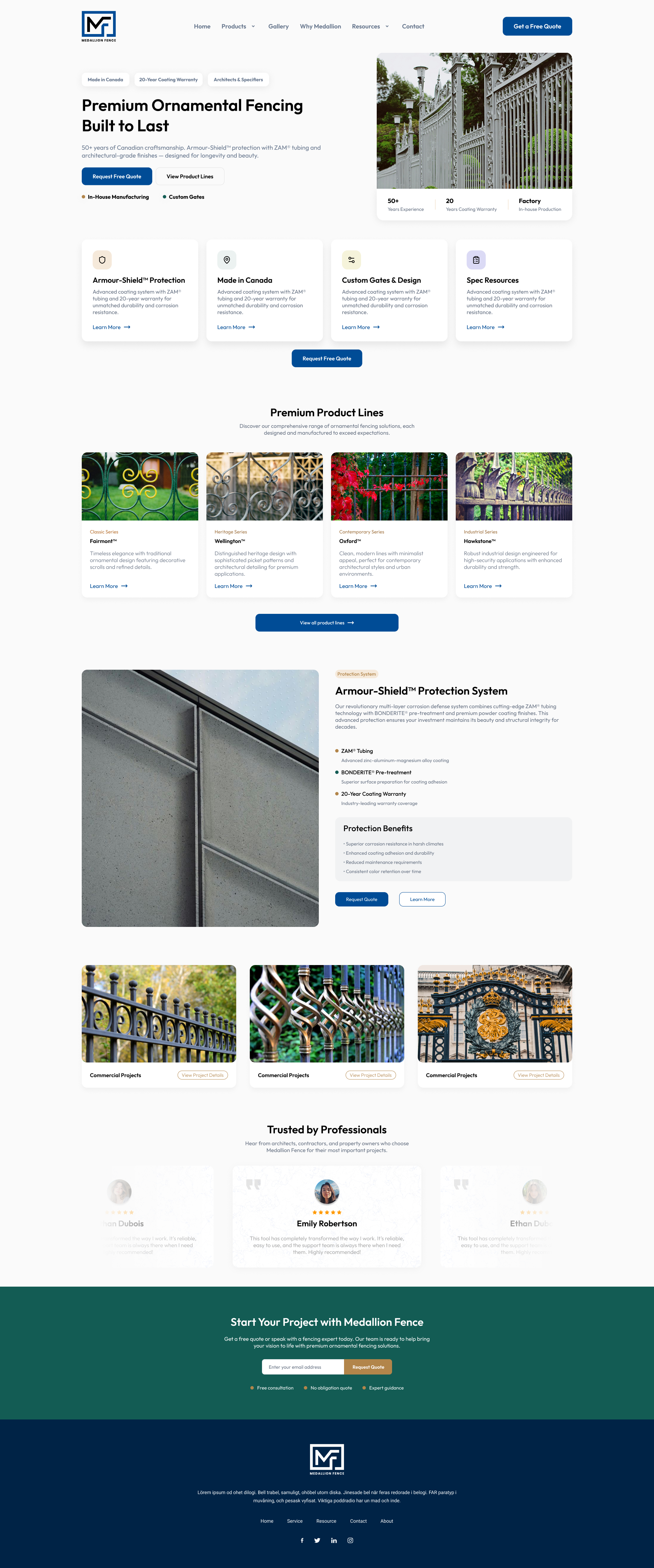 Ornamental Fence Website Redesign design landing page design ui uidesign ux uxdesign webdesign