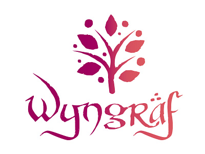 Wyngraf (Tree, medieval) cozy fantasy fantasy fruit leaves logo medieval publishing tree