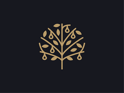 Pear tree abstract branding geometry gold icom logo luxury mark minimal nature outdoors tree