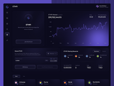 Crypto Earning Platform blockchain ux crypto design crypto earnings defi staking ui web design web3 design website